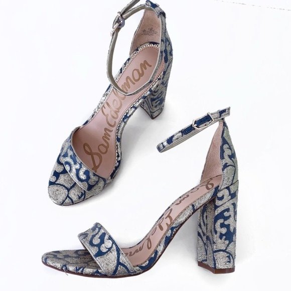 Sam Edelman Shoes - Sam Edelman yaro block heel sandal blue gold heels